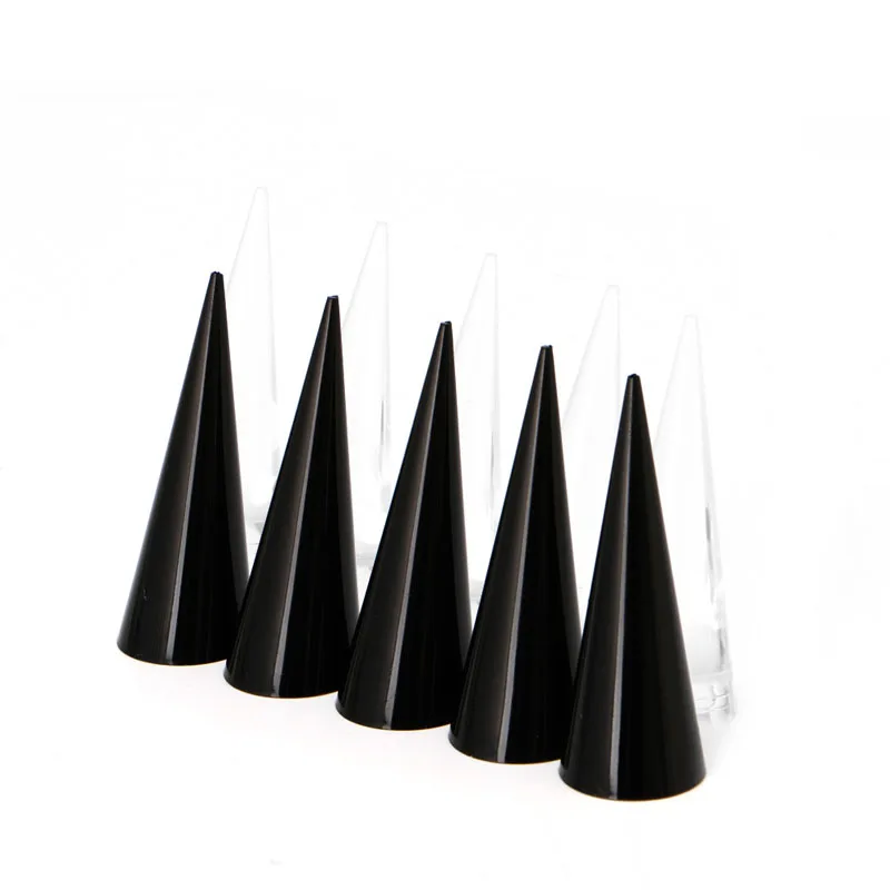 

JAVRICK 5Pcs Acrylic Finger Cone Ring Stand Jewelry Display Holder Show Case Organizer Ring Dispaly Stand New Arrival