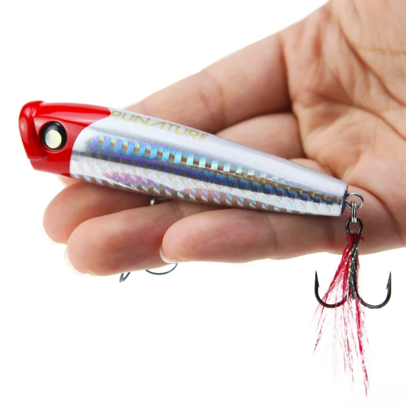 Runature Fishing Top Water Lure Popper Bait 85mm/15g Swim Bait Trout Fishing Carp Bait Floating Popper Fishing Lures Bait - Цвет: P11