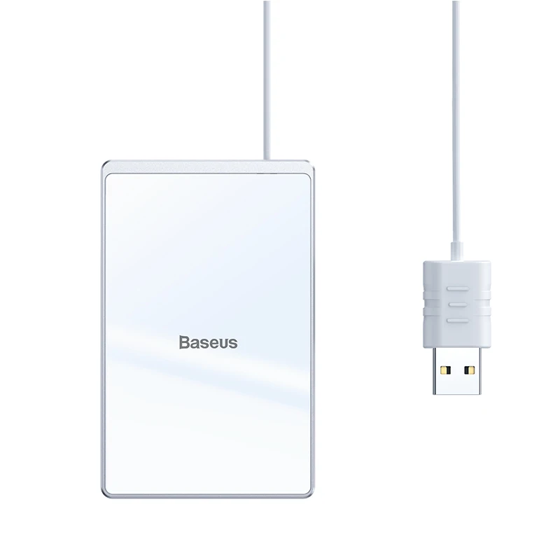 White Baseus 15 Вт Qi Беспроводное зарядное устройство для iPhone X Xs Max ультра тонкий быстрый беспроводной зарядный коврик для samsung S10 S9 Xiaomi Mi 9 - Цвет: White