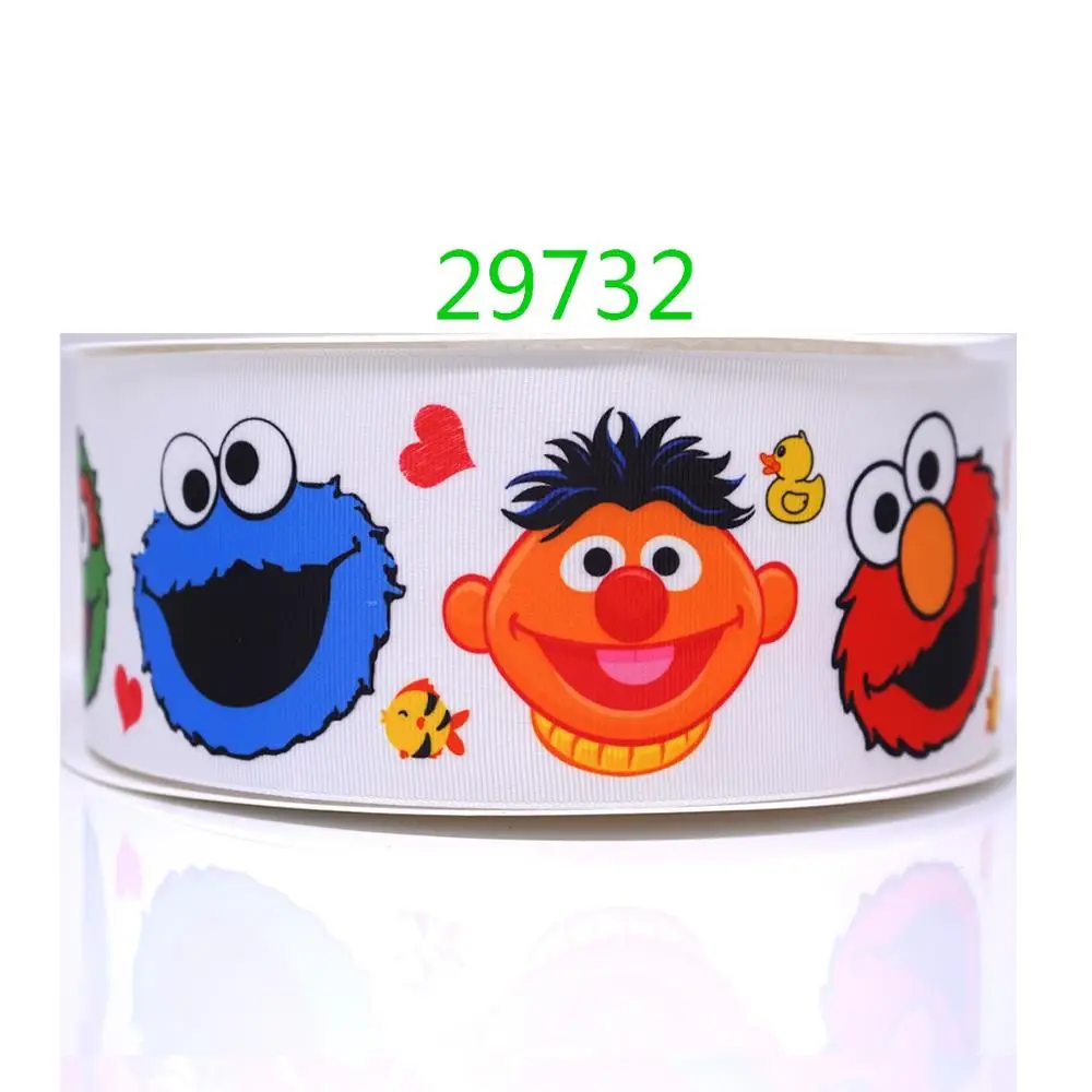 Free shipping 50 yard cartoon printed grosgrain ribbon 29631 - Цвет: 29732