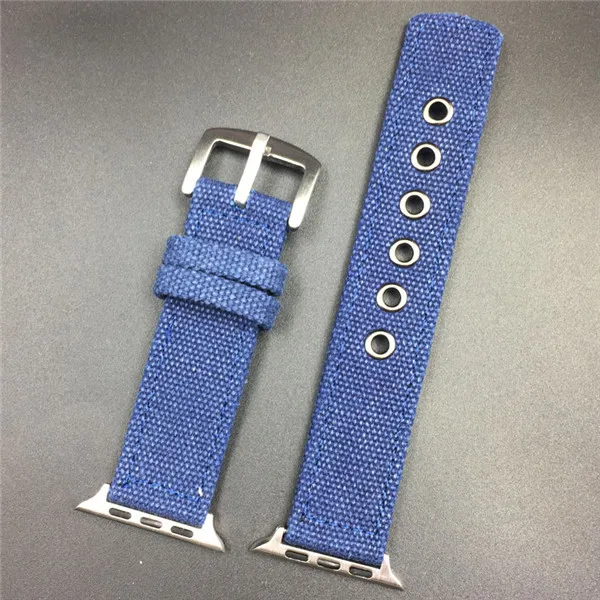 silver connect blue Ретро армейские камуфляжные часы с ремешком из полотна для Apple Watch 4 3 2 1 открытый спортивный ремешок для часов для iWatch Band 38 м 40 мм 42 мм 44 мм - Цвет ремешка: silver connect blue