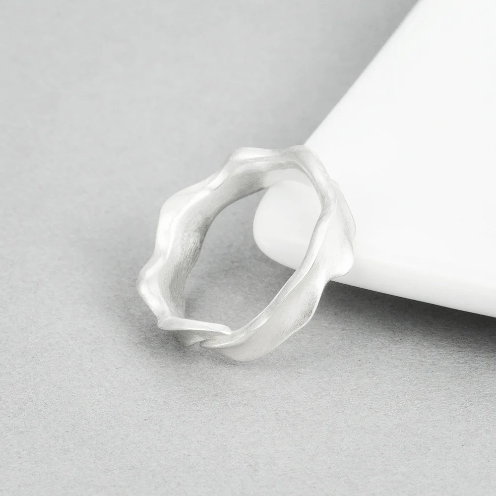 one piece leaf ring 100% 990 silver Jewelry Vintage Adjustable rings for women gift | Украшения и аксессуары