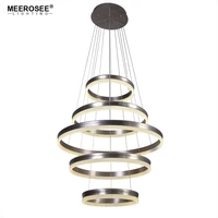 modern led pendant lights 5 circle rings pendant lamp for foryer living room creative led lustre hanging home luminaire suspendu