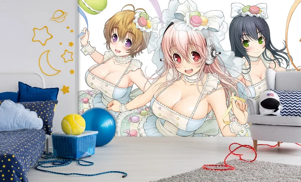 [Самоклеющиеся] 3D Супер Sonico сексуальный фон 22 Япония Аниме настенная бумага