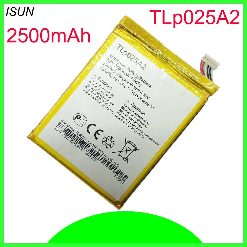 ISUNOO 5 шт./лот 2500 мАч 3 8 в аккумулятор для Alcatel One Touch Idol X + Plus 6043D OT-6043D TCL S960 Y900 TLp025A2 |