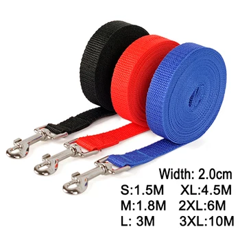 Nylon Dog Training Leashes Pet Supplies Walking Harness Collar Leader Rope For Dogs Cat 1.5M 1.8M 3M 4.5M 6M 10M 1