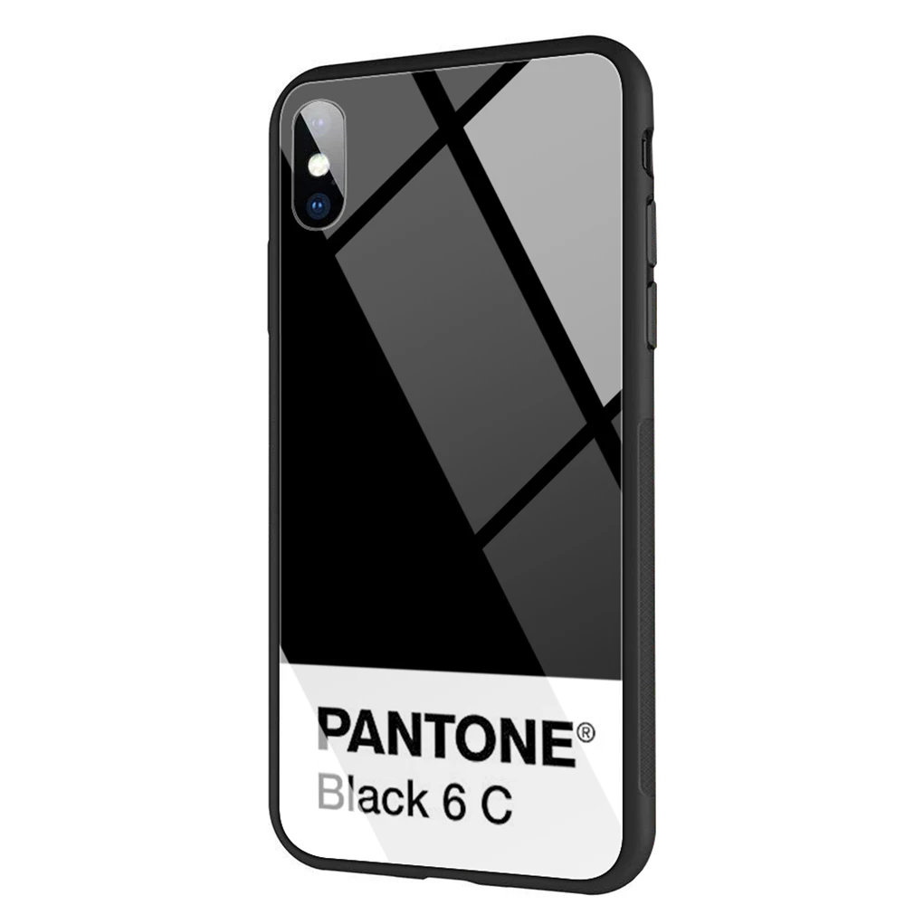 TG8 Lavaza Caliente Pantone Tempered glass TPU Case for iPhone XS Max XR X 8 7 6 6S Plus 5 5S SE - Color: TG8
