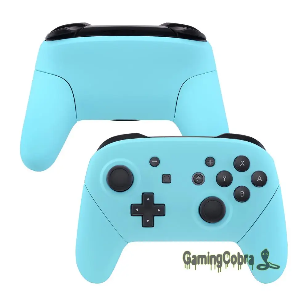 

eXtremeRate Soft Touch Heaven Blue Full Set Housing Shell Cover Handles Replacement for NS Switch Pro Controller