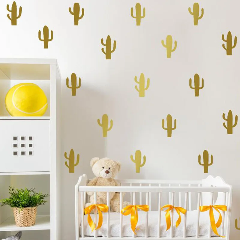 1 комплект Красочные Съемный стикер дома Спальня мультфильм Кактус обои Кухня