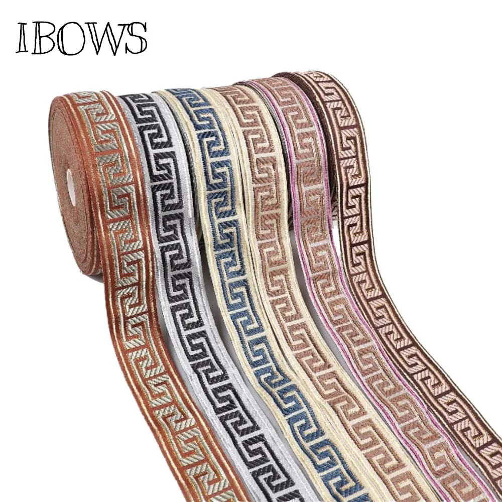 

(5Yards/roll) 30MM Embroidery Ribbon DIY Handmade Sewing Material Accessories National Style Embroidery Flower Jacquard Ribbon