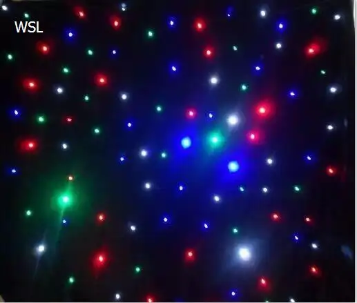 Free Shipping 2*3m RGBW cheap Black Background Cloth Light LED Star Curtain for wedding | Лампы и освещение