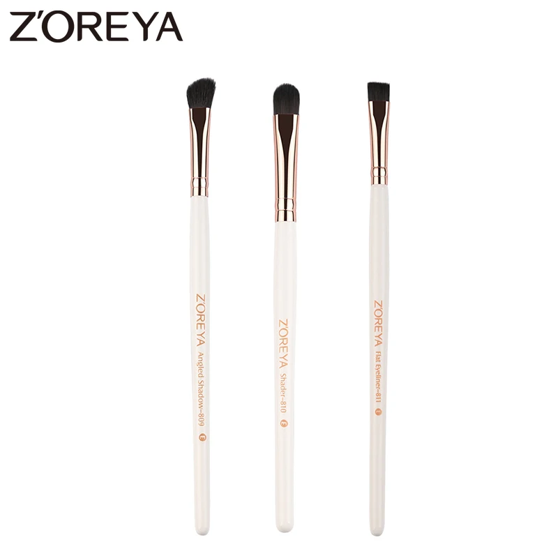 Бренд Zoreya, 3 шт./лот, угловая кисть для теней, Кисть для макияжа, для красоты, для женщин, с плоской подводкой для глаз, Кисть для макияжа, инструменты