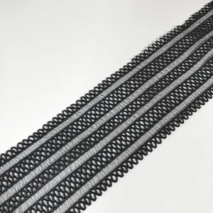 40mm black 5mts Горячее предложение! Распродажа! 5 метров 1,2 см до 4 см ширина черные аксессуары для одежды кружевной материал эластичный шитье кружева отделка ленты ожерелье - Цвет: 40mm black 5mts