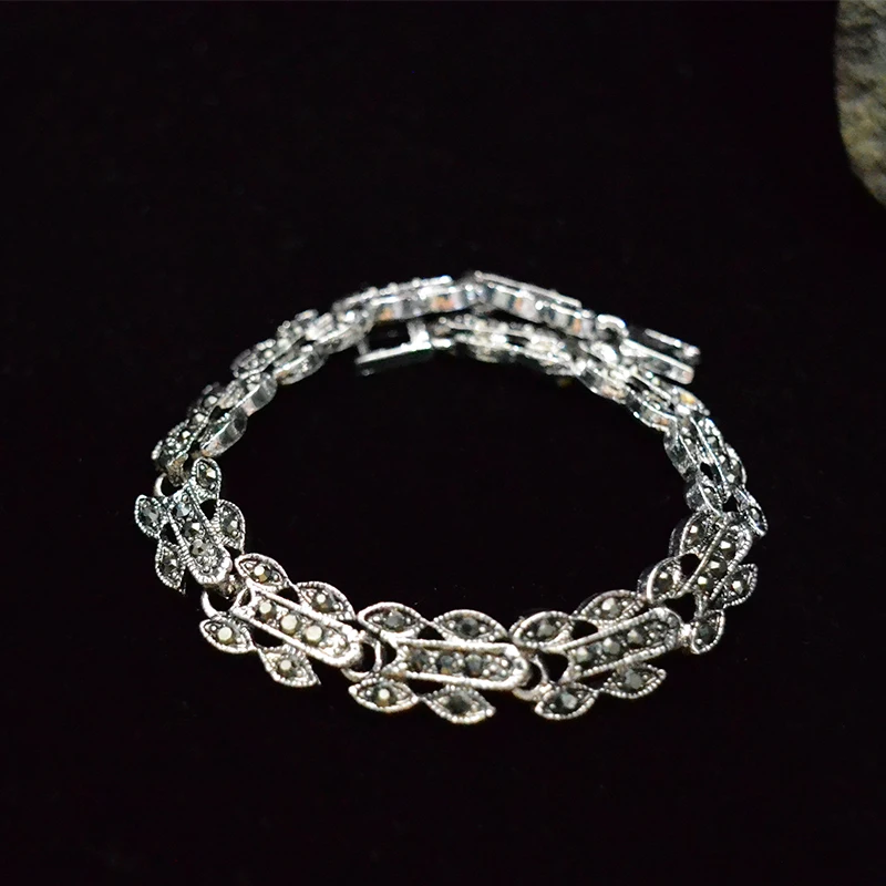 2018 классический ретро-стиле тайский серебряный точка дрель женский браслет [пара