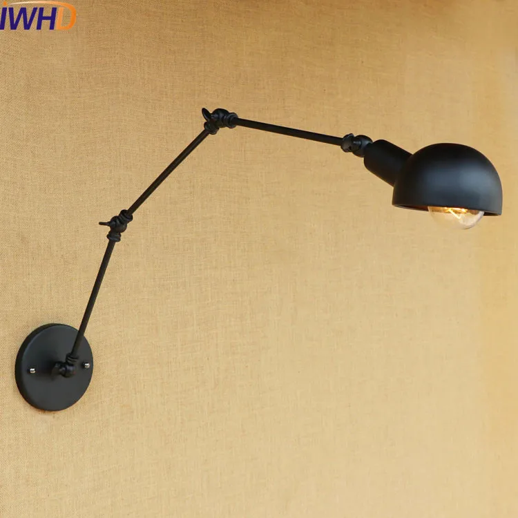 Светодиодный светильник IWHD в стиле ретро винтажное бра Эдисона черного цвета