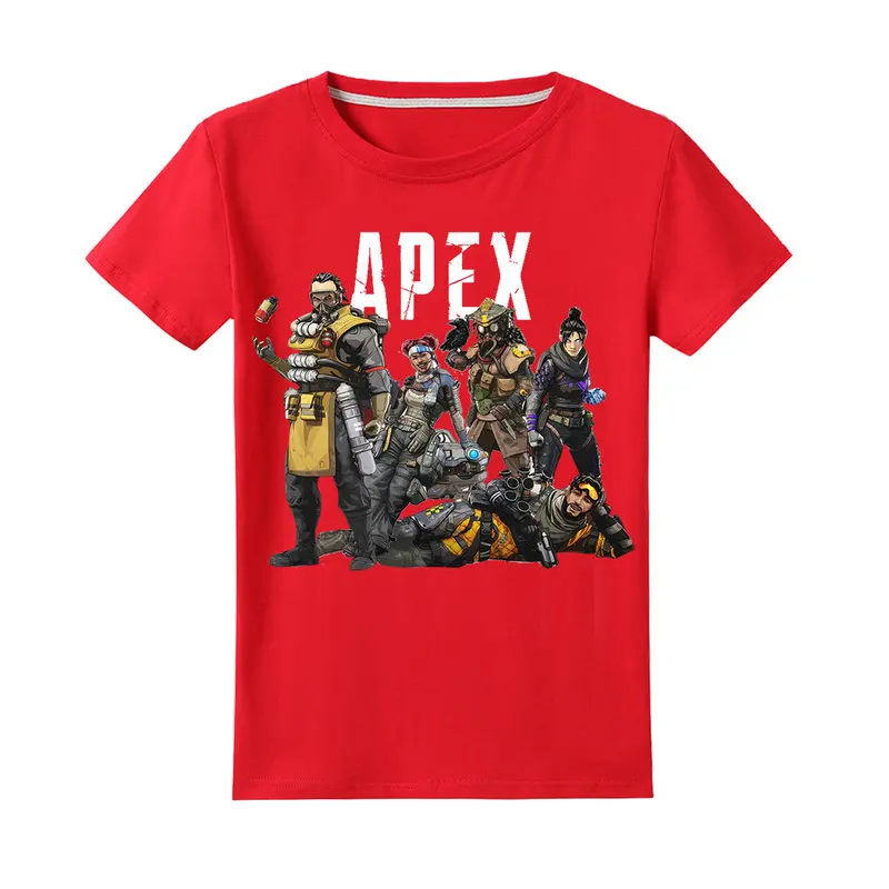 Г., летний детский костюм с короткими рукавами и принтом из мультфильма apex legends для мальчиков футболка+ штаны детские костюмы От 6 до 14 лет - Цвет: T958Red
