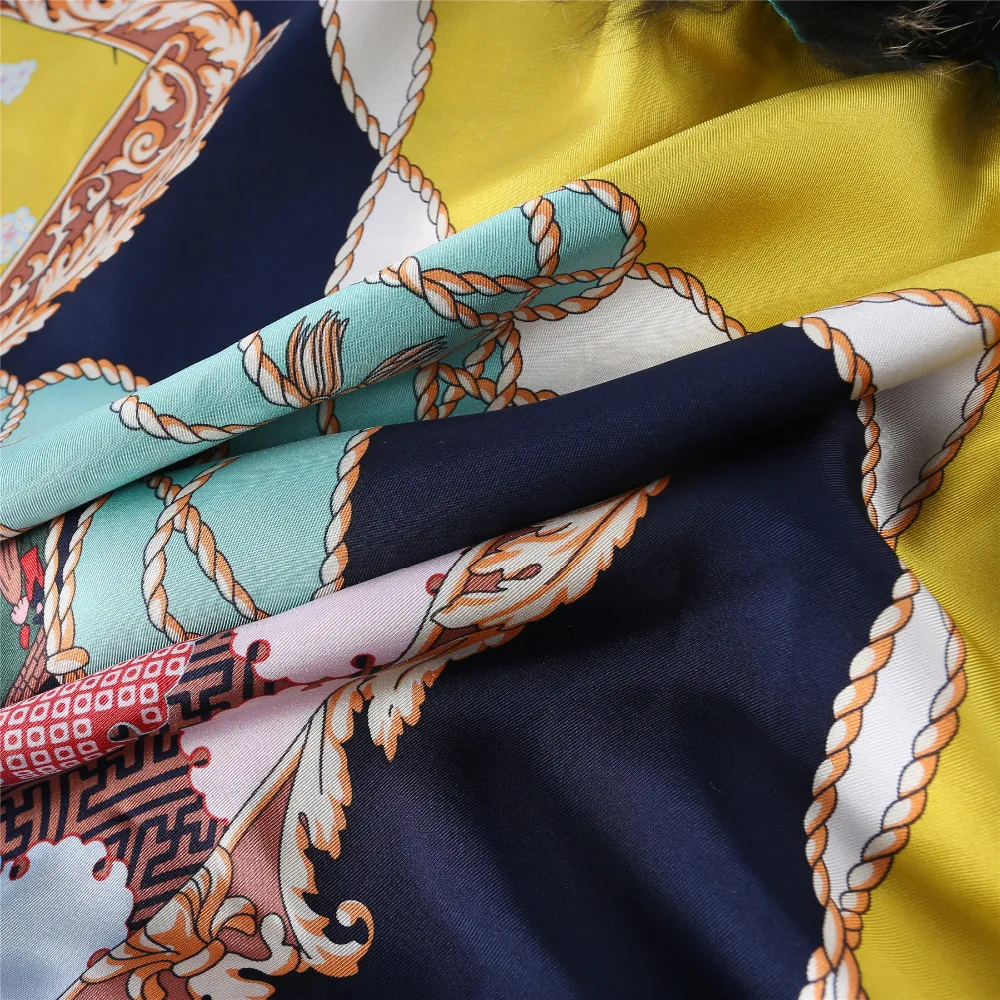 Manual made edge decorated with luxury tassel fur original design 100% silk twill women scarf Triangle lady holiday | Аксессуары для