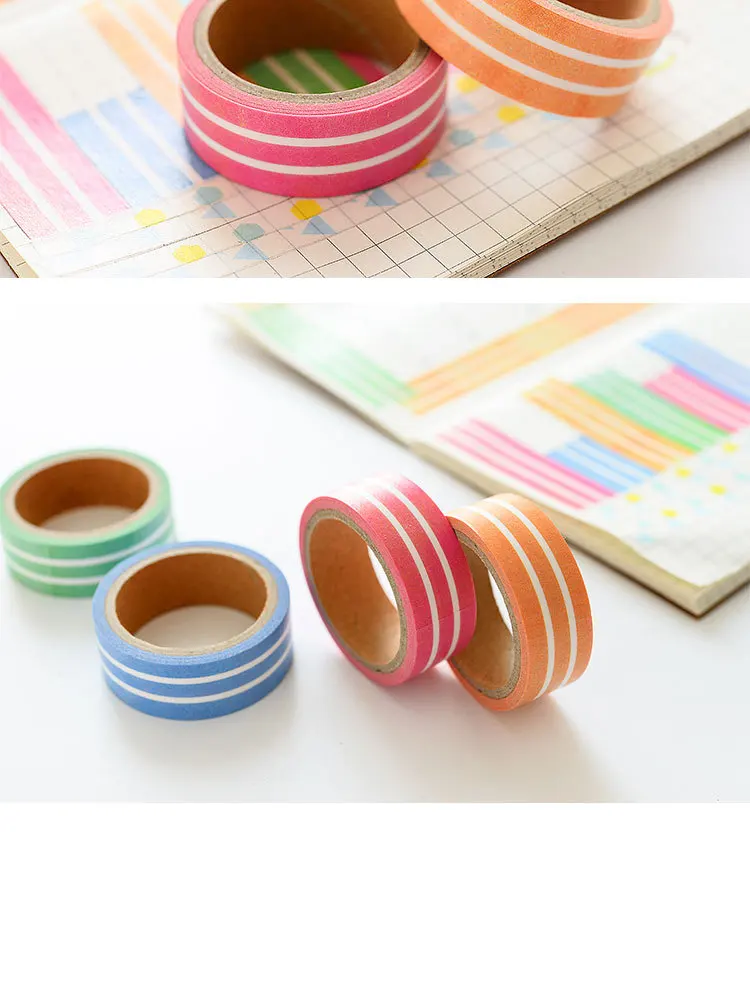 10 Pes/комплект крепящееся Украшение DIY Ручная-книга декоративный скотч Washi Стикеры 15 мм х 5 м Длина