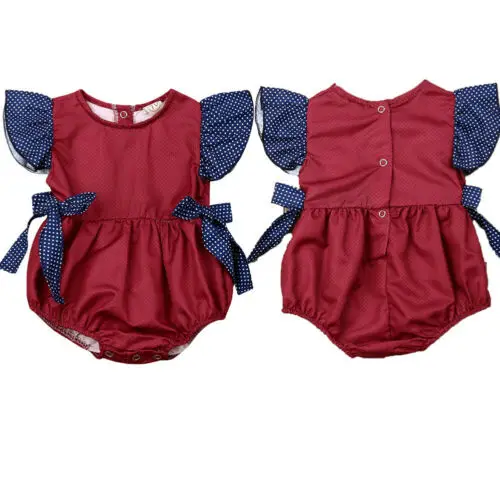 Летний комбинезон в горошек для маленьких девочек боди одежда Sunsuit | Мать и