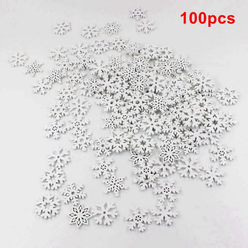 25mm-100pcs 30/100 шт. древесная стружка для пришивания пуговиц Скрапбукинг Снежинка Белый 25 мм Dia. Декоративные пуговицы для шитья Costura Botones - Цвет: 25mm-100pcs