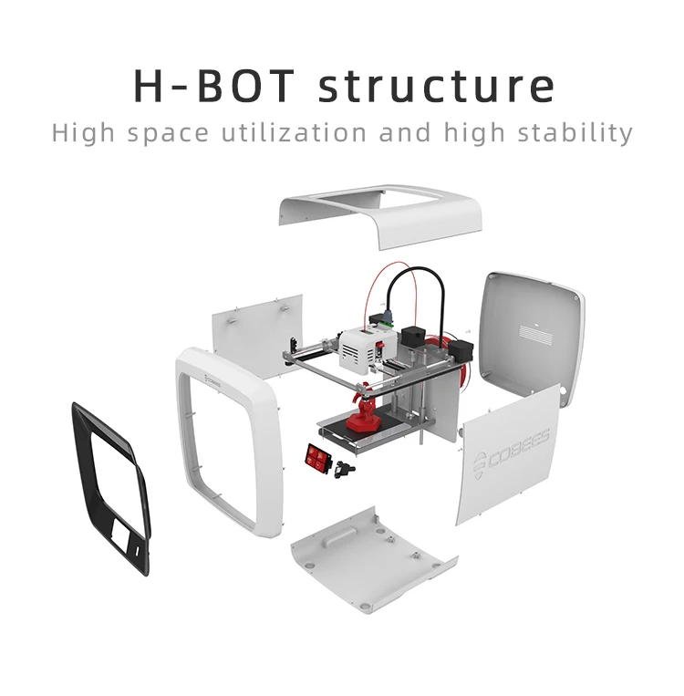 COBEES настольный 3d принтер H-bot структура Высокая точность мини FDM 3D комплект принтеров для детей Рождественский подарок образование и дом и дизайн