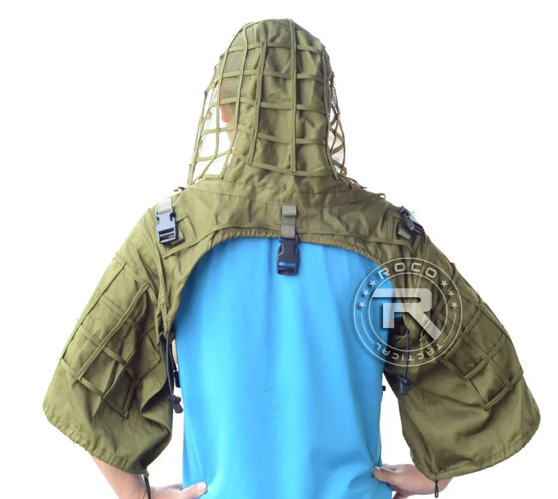 ROCOTACTICAL тактический Снайпер Ghillie капот Камуфляж Охота Ghillie костюм основа для страйкбола Пейнтбол Wargame CP армейский зеленый