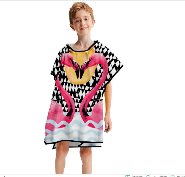 Детское пончо с капюшоном банное полотенце рисунком динозавра детское пляжное