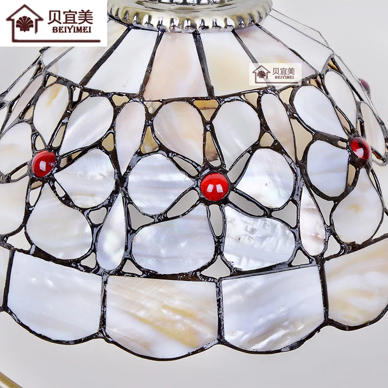 Средиземноморская Ретро Настольная лампа с жемчужинами и цветами для спальни