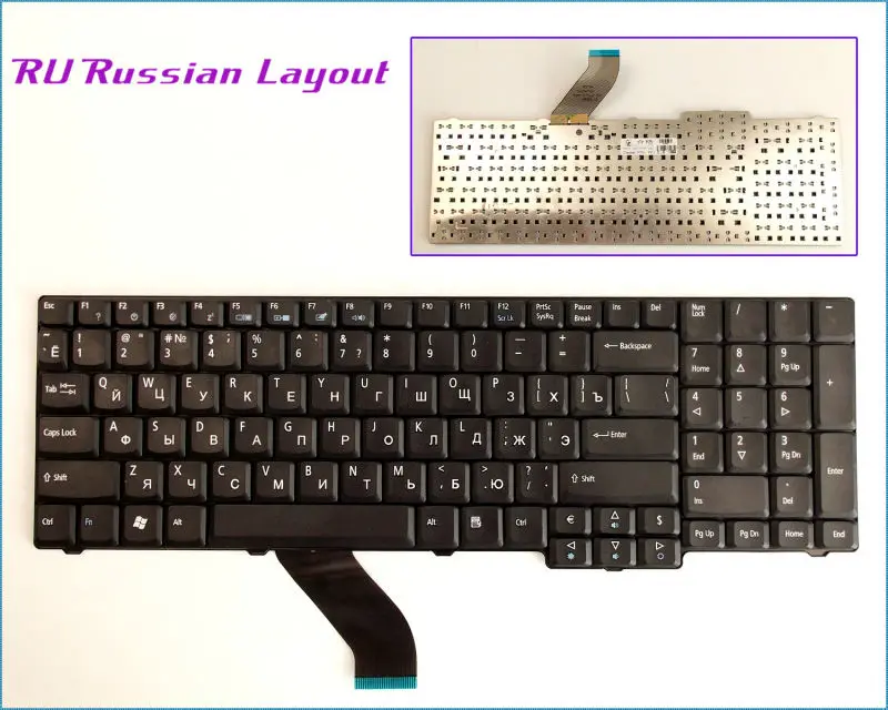 Новая русская клавиатура для ноутбука Acer Aspire 5737 5737Z 5737G 5737ZG 9400 9420 9300-5349 Черная |
