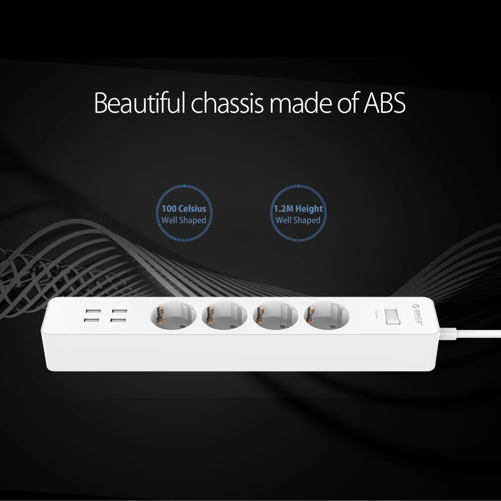 ORICO USB Мощность полосы Офис ЕС Стабилизатор напряжения с 4 Порты и разъёмы 20 Вт