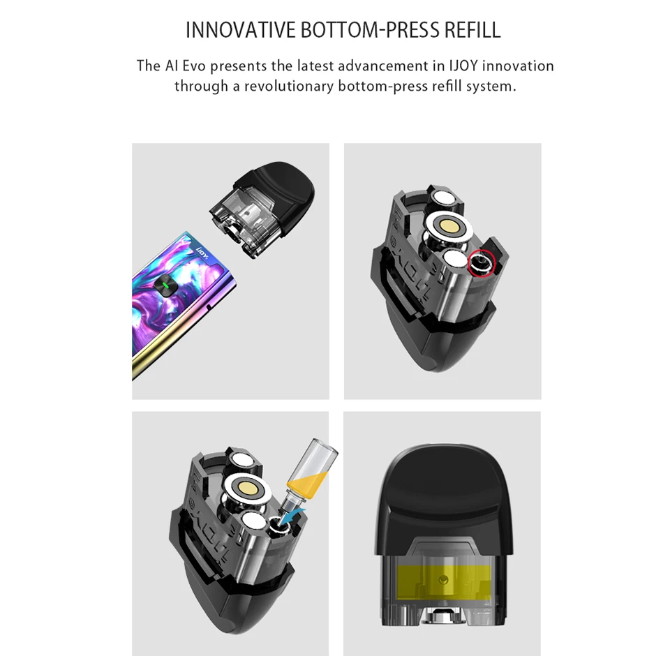 Электронная сигарета IJOY AI EVO Kit вейп 1100 мАч 20 Вт с картриджем 2 8 мл стартовый набор