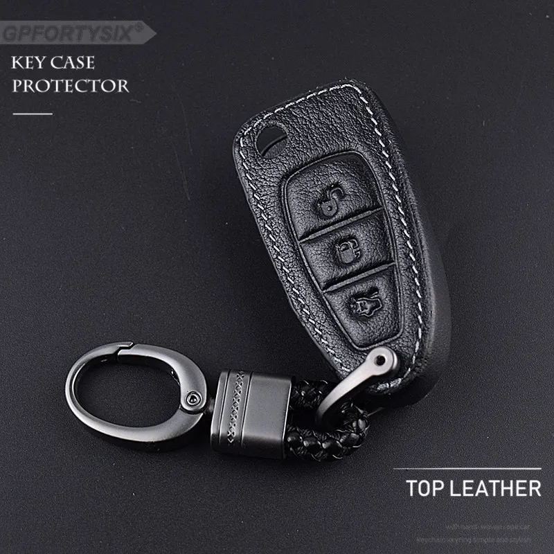 Кожаный чехол GPFORTYSIX с кольцом для автомобильных ключей Обложка Ford Focus 3 Ecosport Kuga