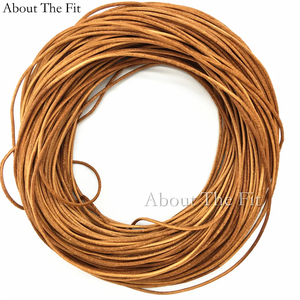 About the Fit Genuine Cow Leather Cords 1.5mm 100M Jewelry Making Handcrafting Necklace Bracelet Beading Ropes Clothing Tag Line