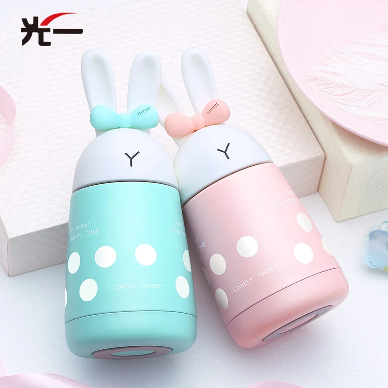 Cute Rabbit baby Feeding Cup молочный термос для девочек кружка из нержавеющей стали