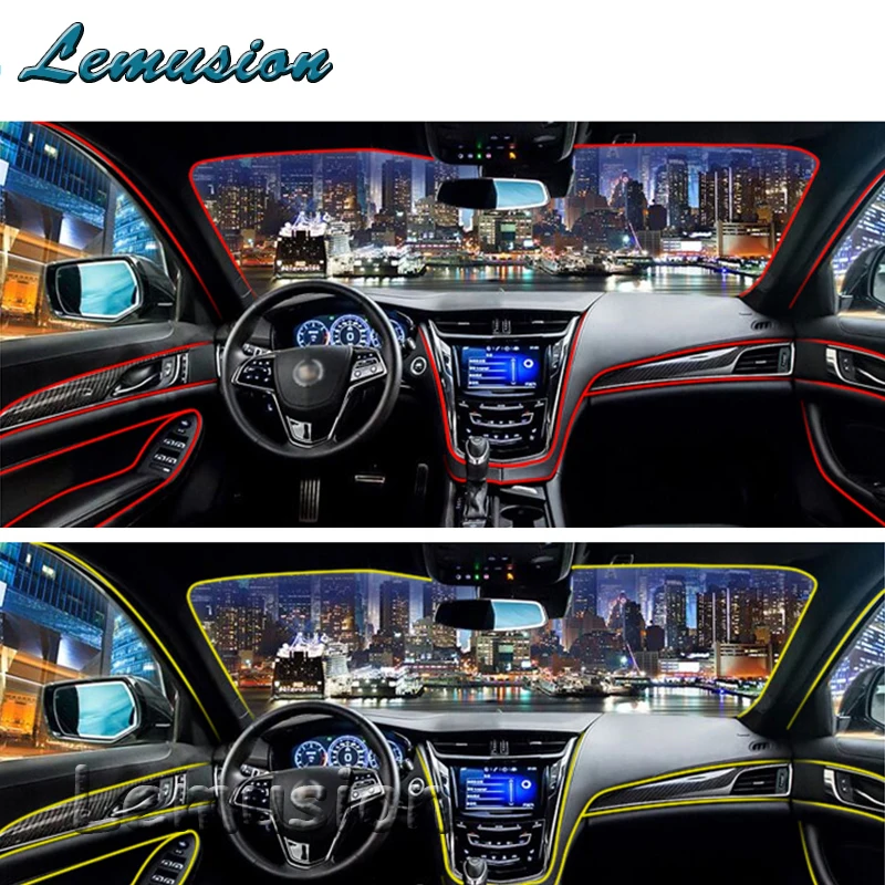 Автомобильный неоновый светильник свечение Светодиодные ленты для укладки