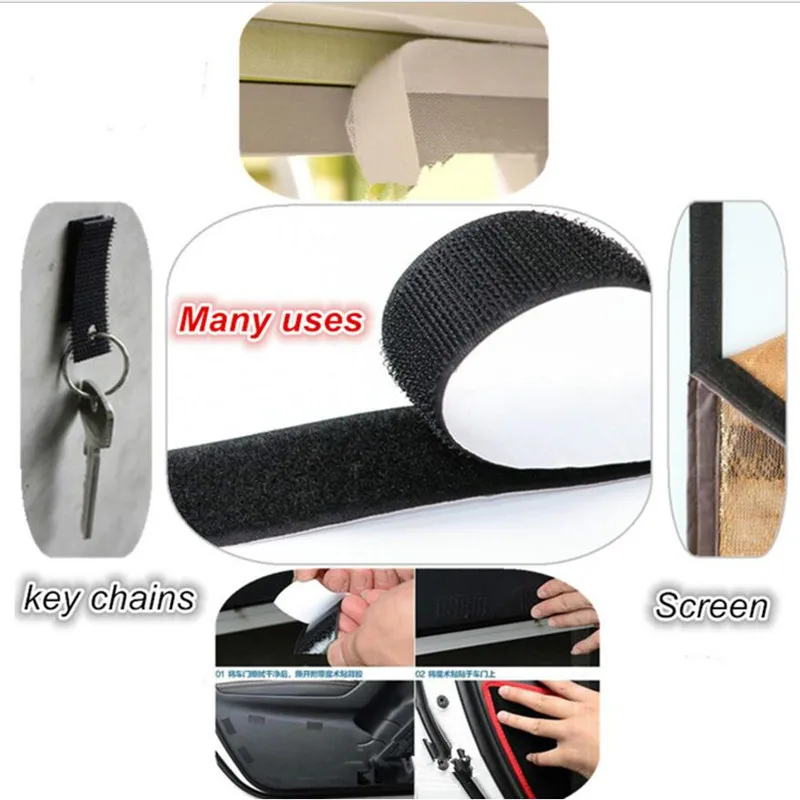 

25 Meters/pair Black White Magic Tape NO Self Adhesive Fastener Tape Polyester Nylon Hook Loop Fastener DIY Sewing Accessories