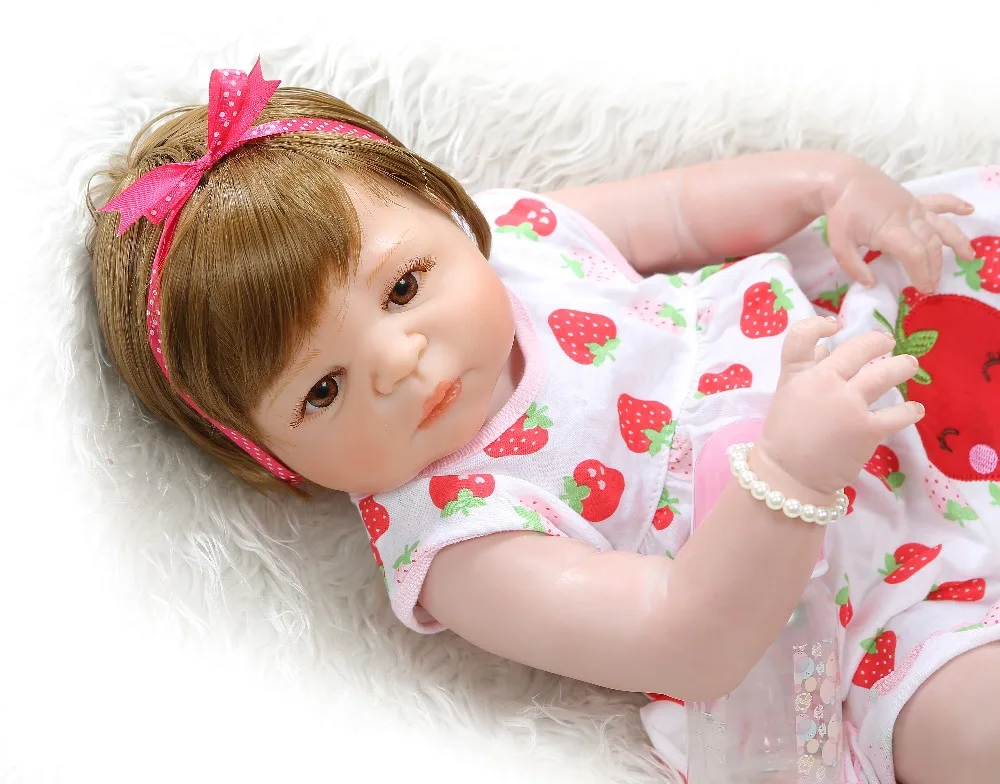 NPK 56 см bebe Кукла reborn baby sweet новорожденных девочек Виктория полный средства ухода за кожей силиконовые для ванной игрушки ручной детальны