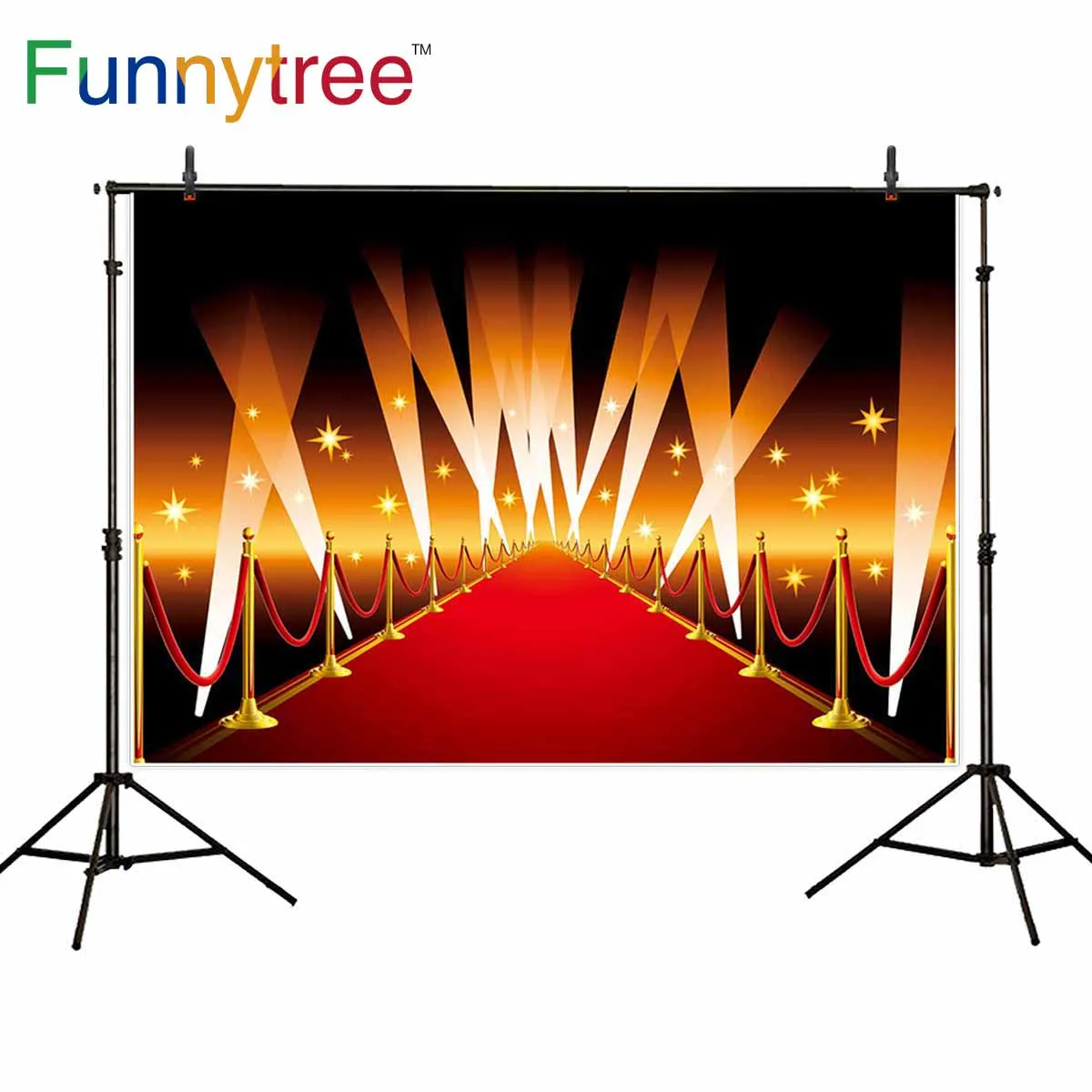 Фотофон Funnytree с красным ковром сияющий голливудский прожектор фон для фотосъемки