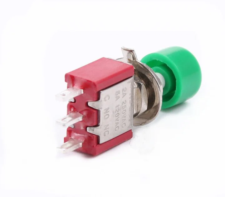 1 шт. AC 2A/250V 5A/120V 3 контактный SPDT Мгновенный кнопочный переключатель NO