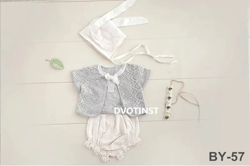 Dvotinst Baby Girls Photography Props Cute Lace Flora Outfits Dresses Clothes Set Fotografia Accessories Studio Shooting | Детская