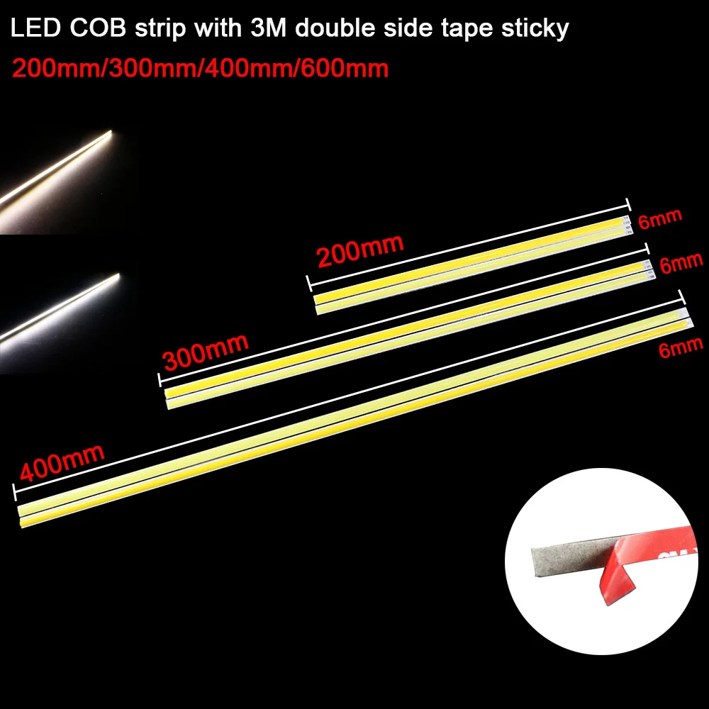 10 шт., Светодиодная лента 600 мм, 400 мм, 300 мм, 200 мм x 6 мм, 12 В