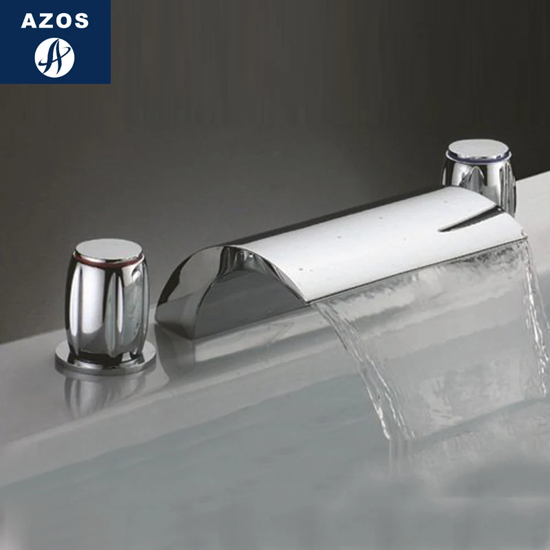 Сплит-смеситель Azos водопад латунь хром искусственный балкон ниже счетчика