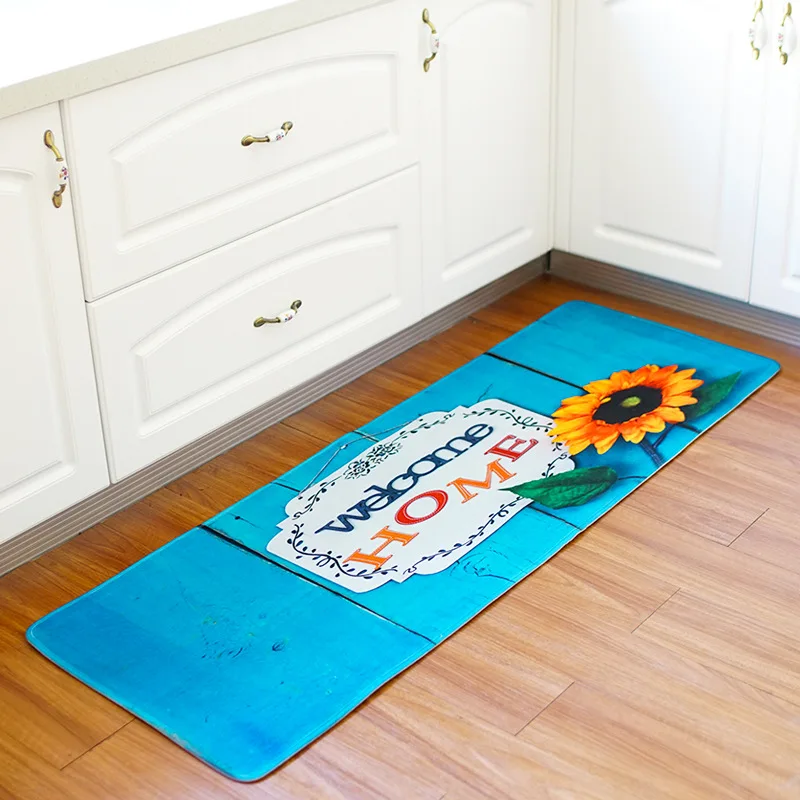 

Sunflower Printed Long Kitchen Mats Area Rug For Living Room Non-slip Microfiber Mats For The Hallway Bedroom Floor Carpets