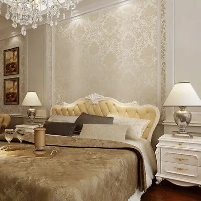 Европейские нетканые металлические современные цветочные Дамасские обои в