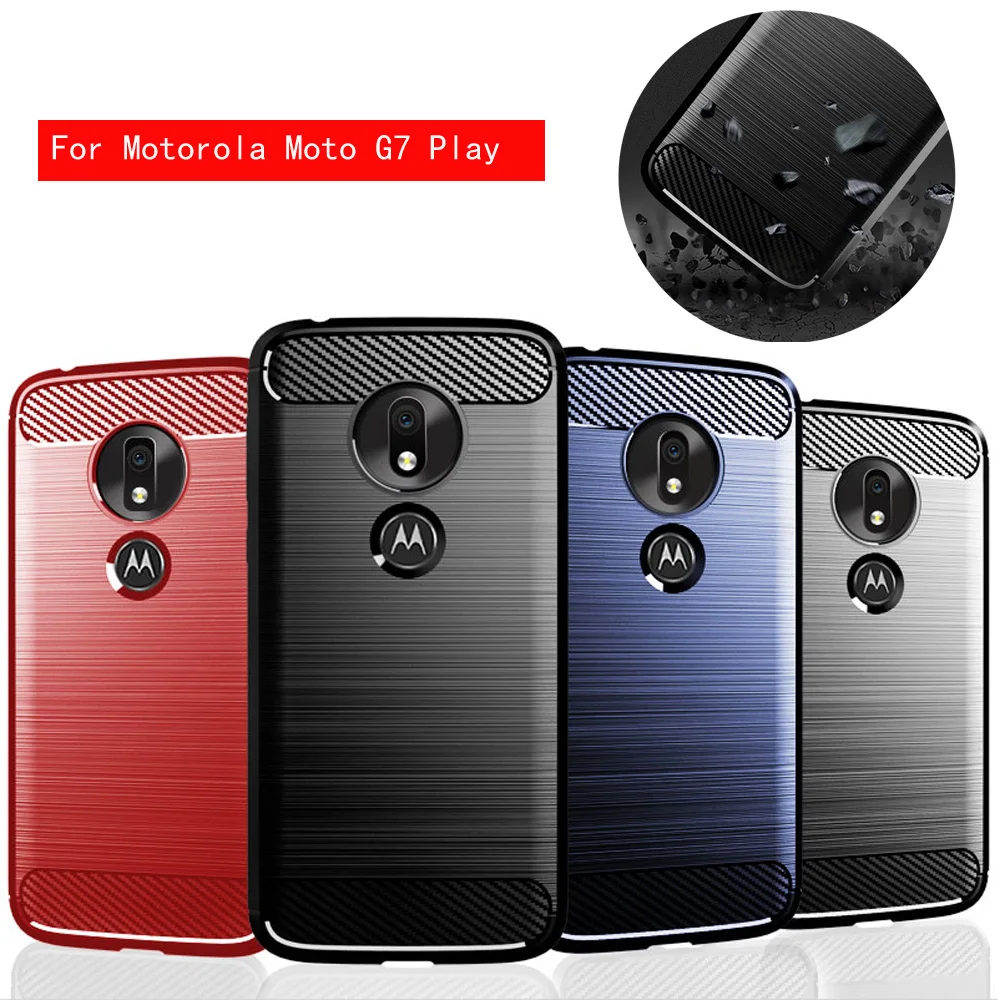 Чехол для Motorola Moto G7 Play (версия ЕС) тонкий чехол из углеродного волокна и ТПУ с