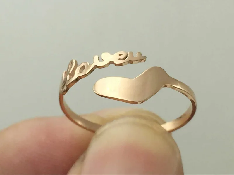 Женское кольцо из нержавеющей стали с надписью Love|open ring|fashion rings womenring women |