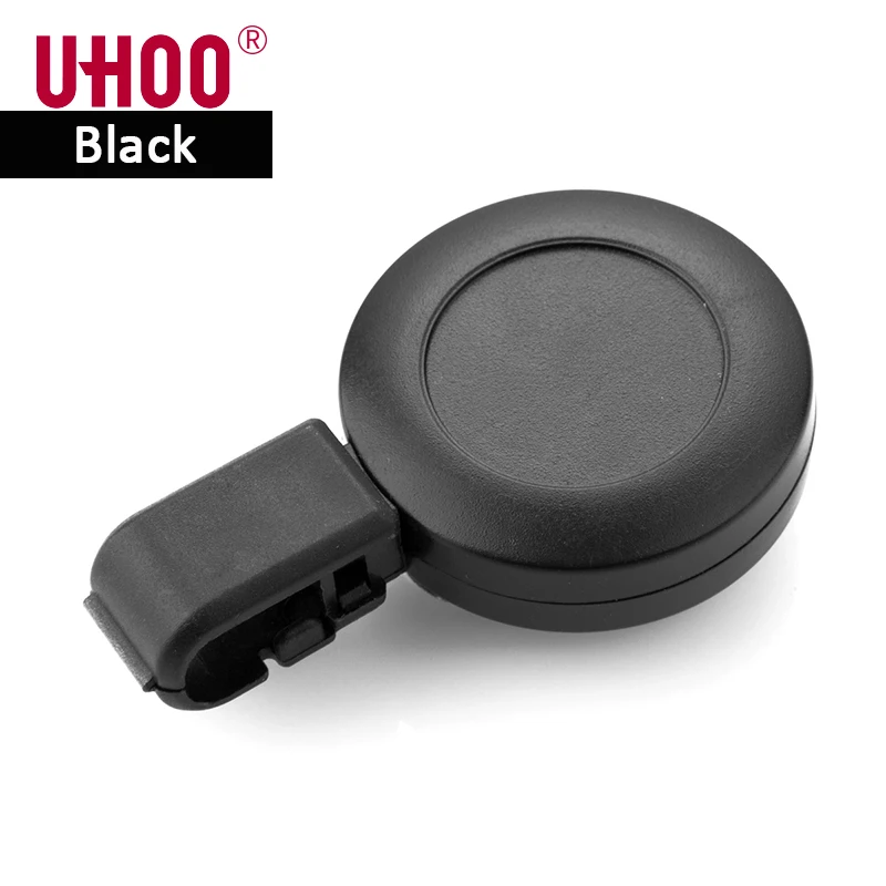 2 шт./лот UHOO 6705 ABS катушка для бейджа бейдж держатель зажимы выдвижной Бейдж зажимы для ID карты - Цвет: Black