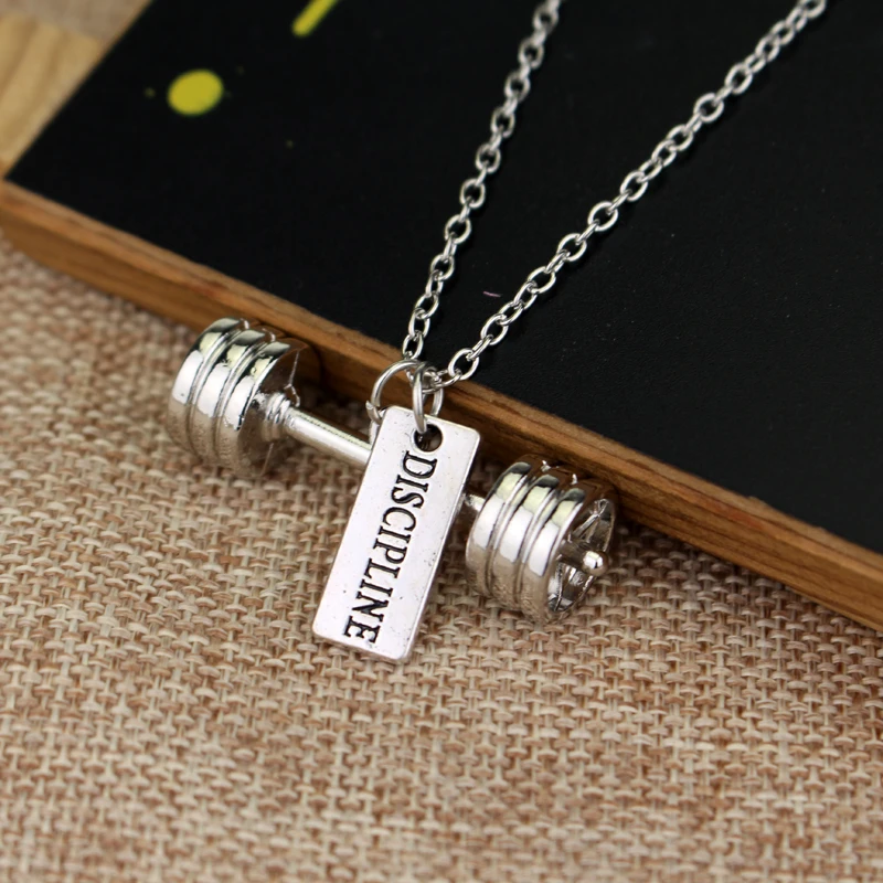 Модное ожерелье для гантели фитнеса креативное с подвеской и школьной штанги