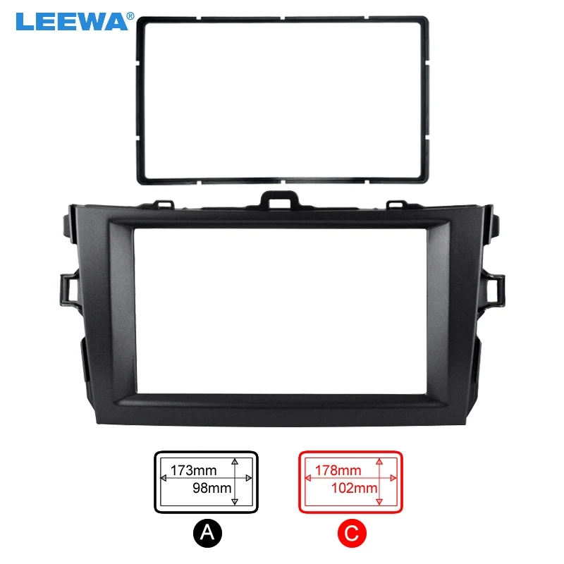 

LEEWA grey 2DIN Автомобильная установка Радио Стерео DVD рамка Fascia Dash Panel установочные комплекты для Toyota Corolla(08 ~ 10) # CA2164