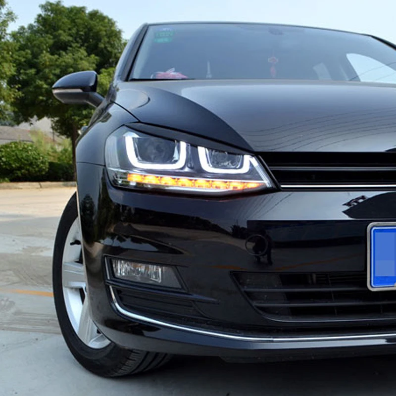 Carmonsons 2 Pcs/lot Headlights Eyebrow Eyelids ABS Chrome Trim Cover for Volkswagen VW Golf 7 MK7 GTI R Rline Car Styling